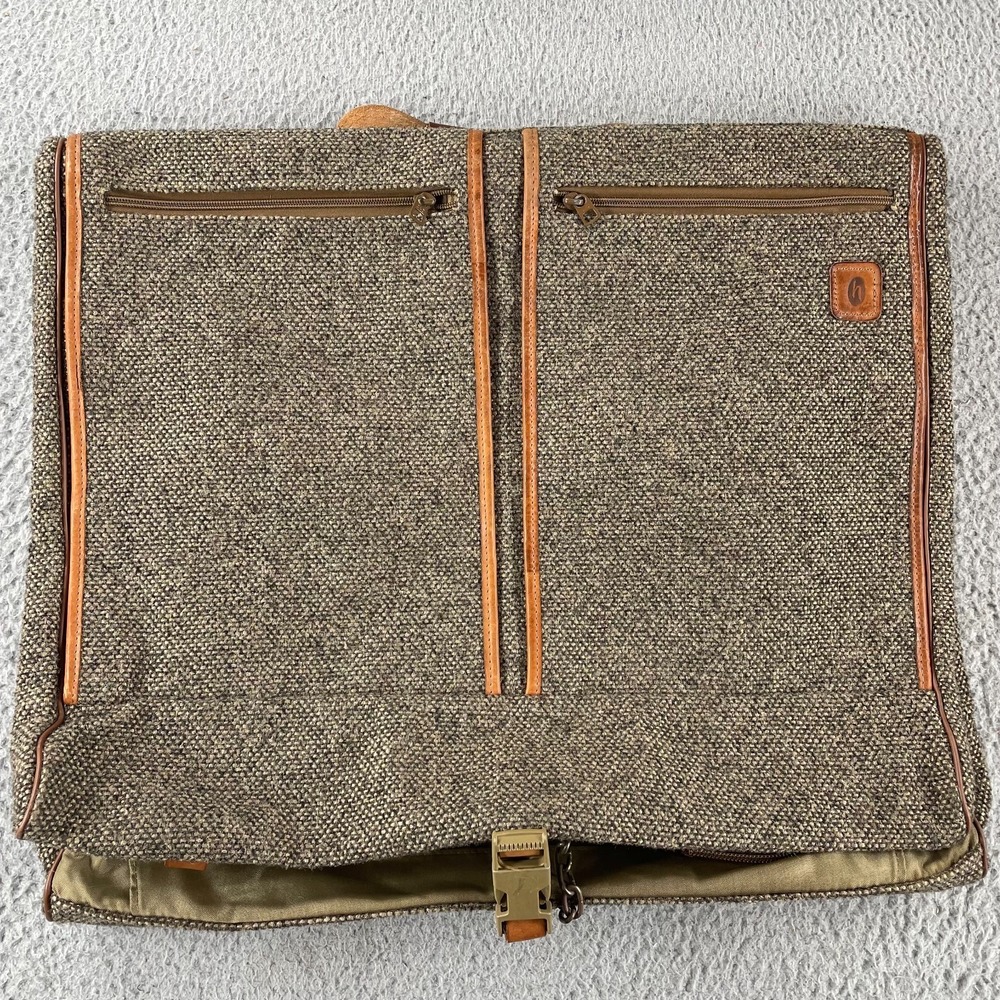 Vintage Hartmann Tweed Wool Garment Bag Bi-Fold Travel‎ Luggage Folding 23"